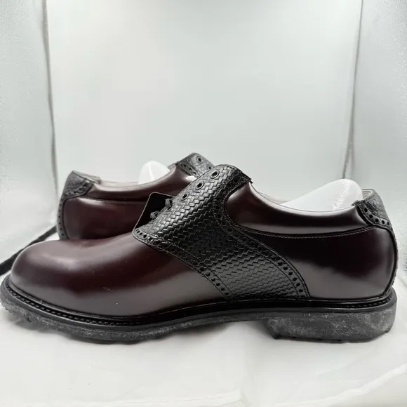 NIB Florsheim Magneforce Black (Wine) Brown Spikeless Golf OrthoLite Shoes Sz 11
