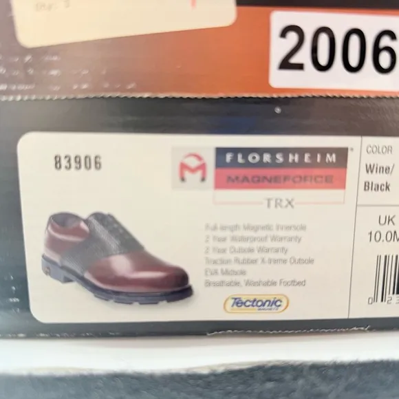 NIB Florsheim Magneforce Black (Wine) Brown Spikeless Golf OrthoLite Shoes Sz 11