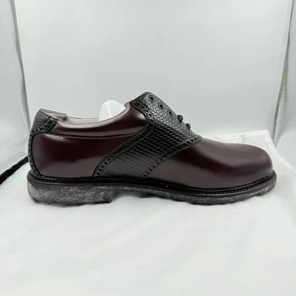 NIB Florsheim Magneforce Black (Wine) Brown Spikeless Golf OrthoLite Shoes Sz 11