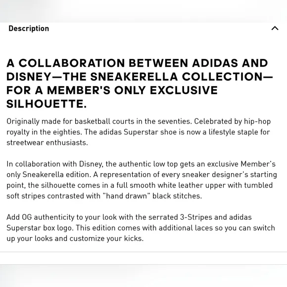 NIB Men's Adidas Disney Edition Sneakerella Superstars Sneakers Shoes Size 10