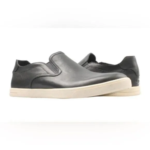 NIB UGG Australia Men’s Tobin Leather Black/White Casual Slip On Shoes- Size 7.5