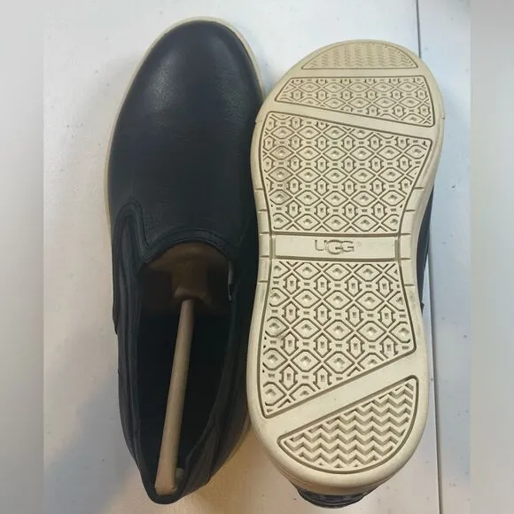 NIB UGG Australia Men’s Tobin Leather Black/White Casual Slip On Shoes- Size 7.5