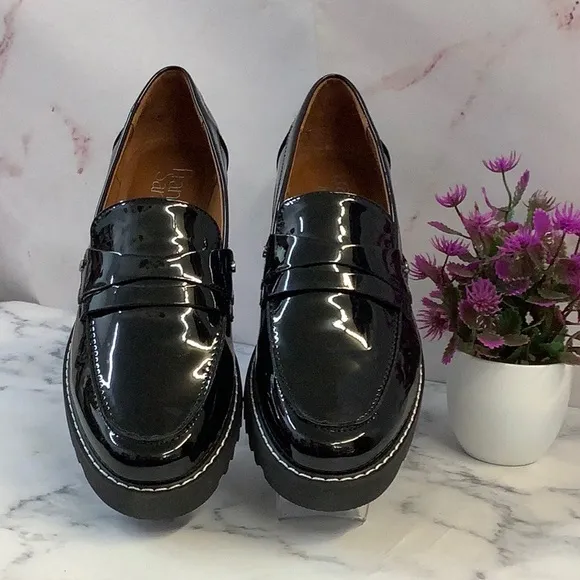 NIB Women's Black Patent Leather Loafers Size 6.5