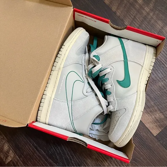 Nike air dunk high DD0633-001 first use sail light bone sneakers shoes 4.5Y 6W