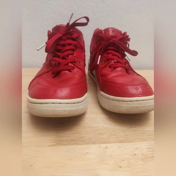 Nike Air Flight 89 Red Leather Sneaker Shoes Size 9.5