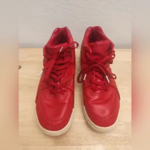 Nike Air Flight 89 Red Leather Sneaker Shoes Size 9.5