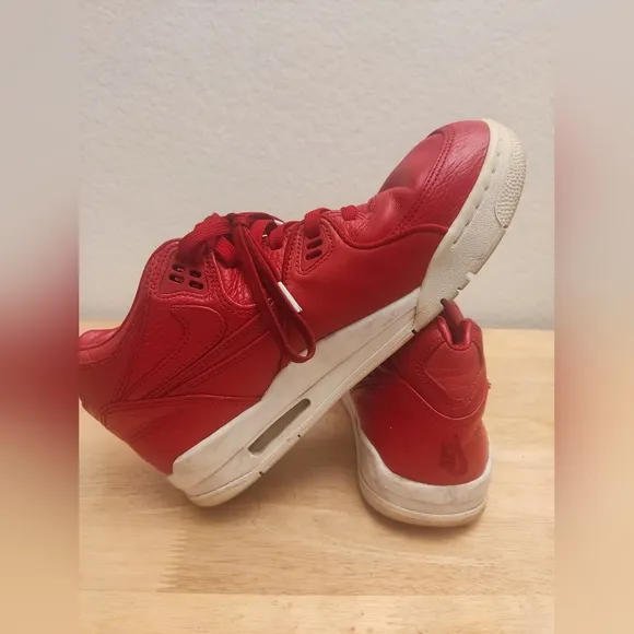 Nike Air Flight 89 Red Leather Sneaker Shoes Size 9.5