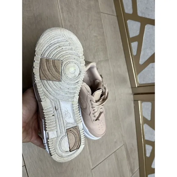 Nike Air Force 1 One Pixel Low Particle Beige  Shoes Sz 6 Leather
