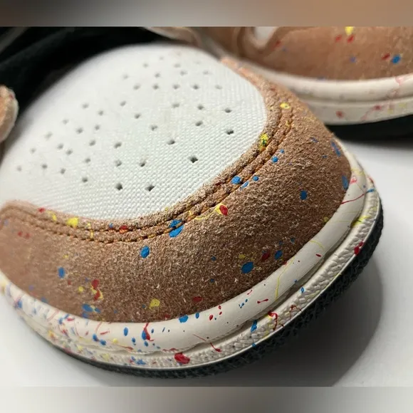 Nike Air Jordan 1 Mid SE Brushstroke Paint Splatter NEW and RARE Canvas Sneakers