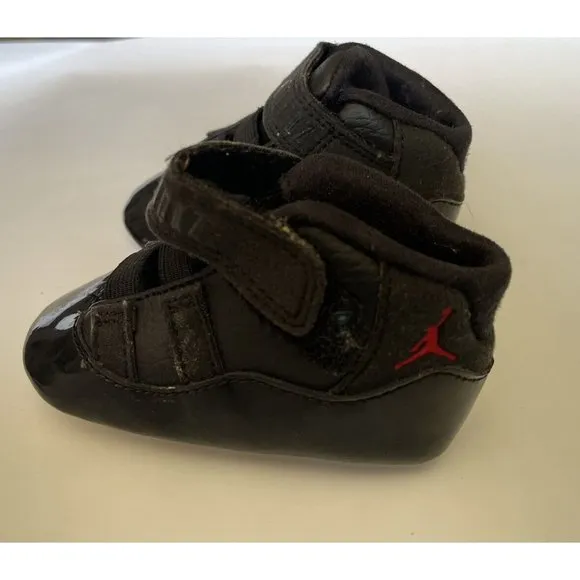 Nike Air Jordan 11 Retro Soft Bottom Baby Crib Shoes 378049-002 2015 Black 2C 2