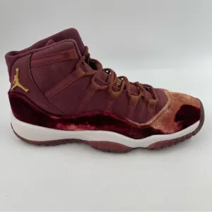 🥾Nike Air Jordan 11 XI Retro GS Heiress Red Velvet Night Maroon Gold Shoes