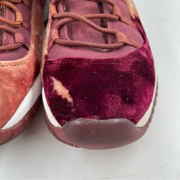 🥾Nike Air Jordan 11 XI Retro GS Heiress Red Velvet Night Maroon Gold Shoes