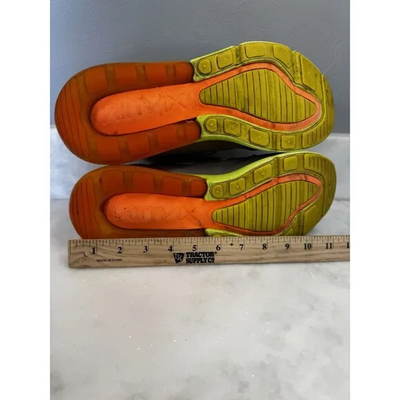 Nike Air Max 270 Men's 10 Shoes Grey Volt Orange AH8050-012