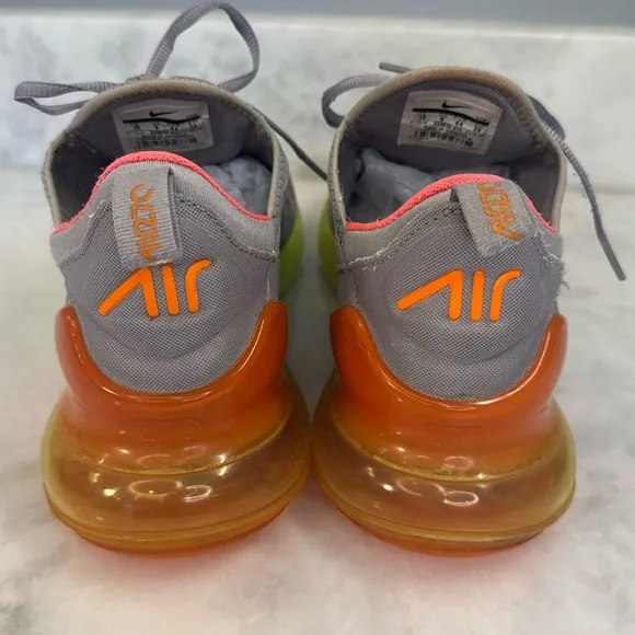 Nike Air Max 270 Men's 10 Shoes Grey Volt Orange AH8050-012