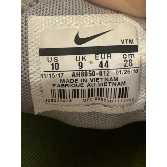 Nike Air Max 270 Men's 10 Shoes Grey Volt Orange AH8050-012