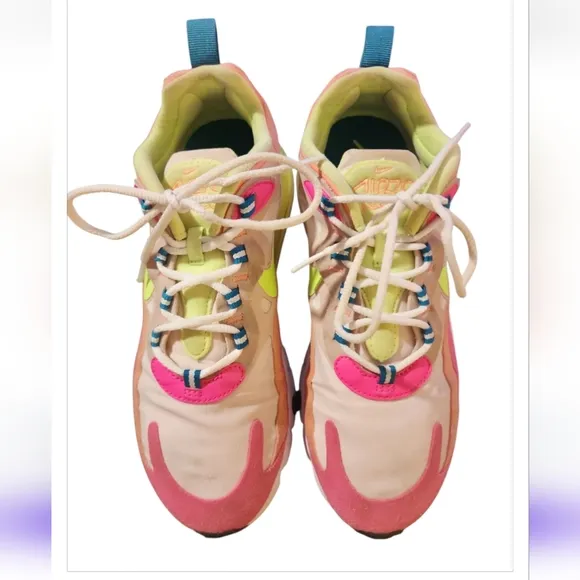 Nike Air Max 270 React Pink Volt Neon Women’s Size 7.5 Shoes Sail DC1863-600