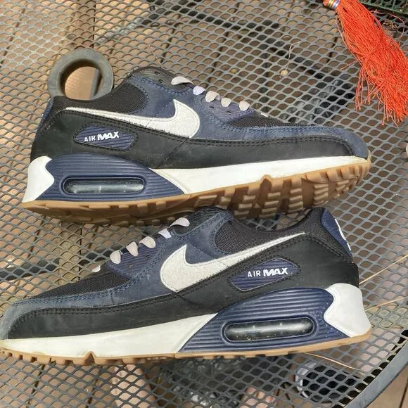 Nike Air Max 90 Men's Size 8.5 US FB9658-400 Midnight Navy White Athletic Shoes
