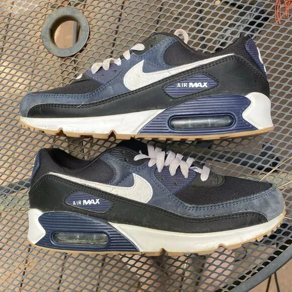 Nike Air Max 90 Men's Size 8.5 US FB9658-400 Midnight Navy White Athletic Shoes