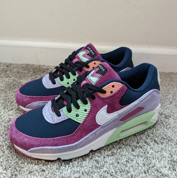 Nike Air Max 90 NRG Shoes Light Bordeaux Armory Navy DM0035-500 Men's
