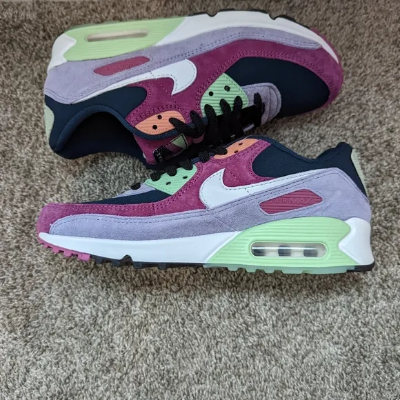 Nike Air Max 90 NRG Shoes Light Bordeaux Armory Navy DM0035-500 Men's