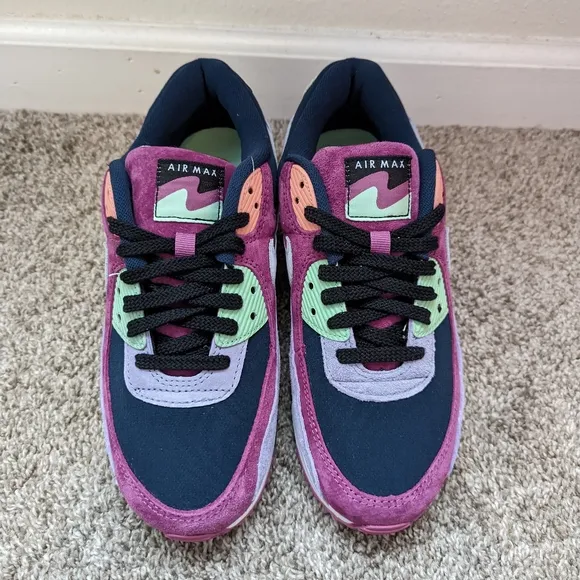 Nike Air Max 90 NRG Shoes Light Bordeaux Armory Navy DM0035-500 Men's