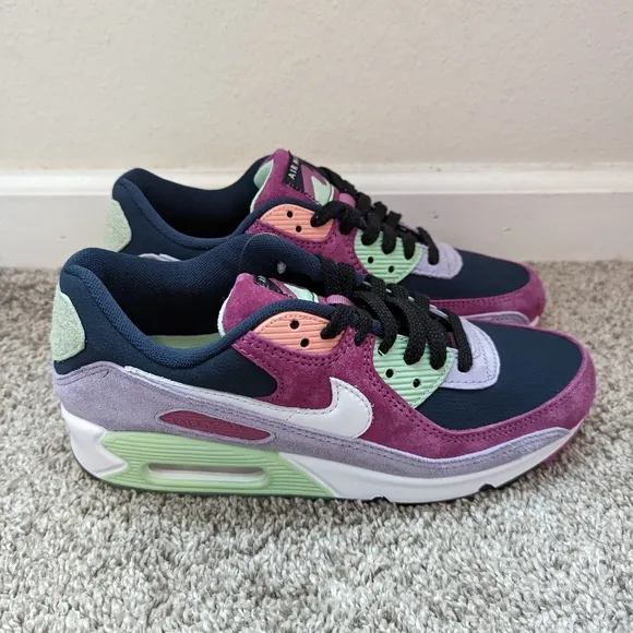 Nike Air Max 90 NRG Shoes Light Bordeaux Armory Navy DM0035-500 Men's