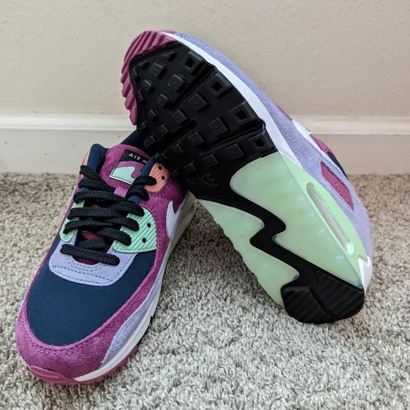 Nike Air Max 90 NRG Shoes Light Bordeaux Armory Navy DM0035-500 Men's