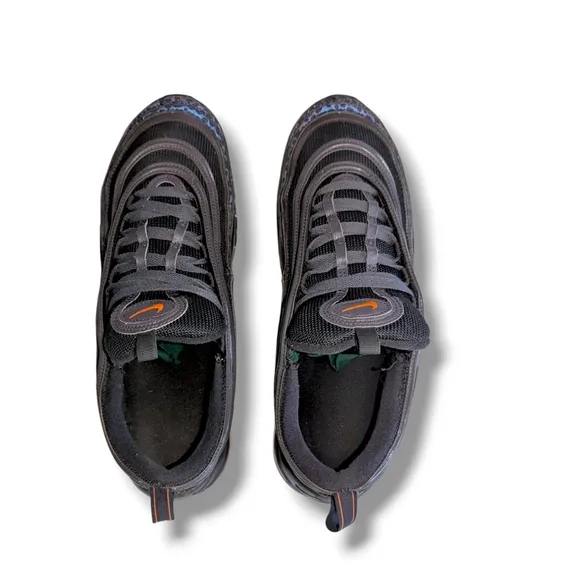 Nike Air Max 97 Safari Off Noir Reflective Men's Sneakers Black and Blue Sz 11us