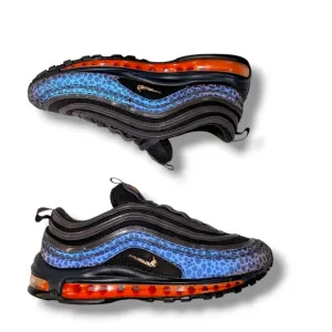 Nike Air Max 97 Safari Off Noir Reflective Men's Sneakers Black and Blue Sz 11us