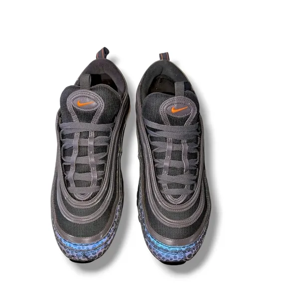 Nike Air Max 97 Safari Off Noir Reflective Men's Sneakers Black and Blue Sz 11us