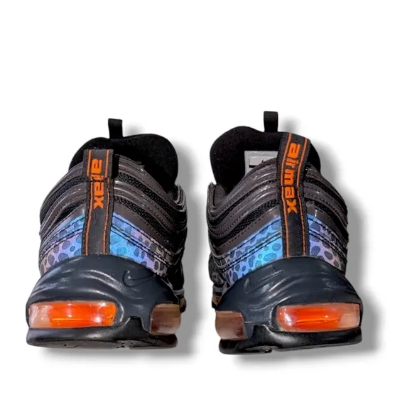Nike Air Max 97 Safari Off Noir Reflective Men's Sneakers Black and Blue Sz 11us