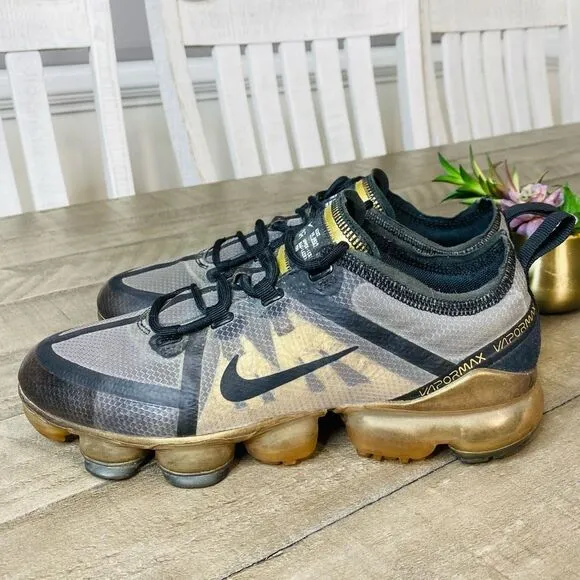 Nike Air VaporMax GS Black Gold Women’s Size 8.5