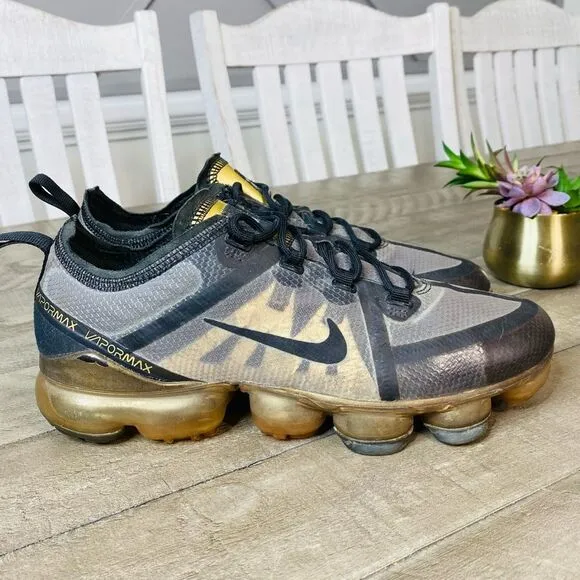 Nike Air VaporMax GS Black Gold Women’s Size 8.5