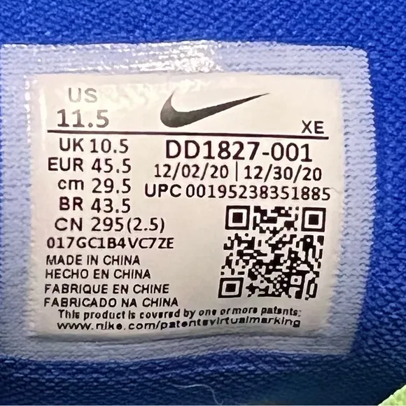 Nike Air Zoom Pegasus 38 Ka Mens Running Trainers Sneakers Shoe Size 11.5‎