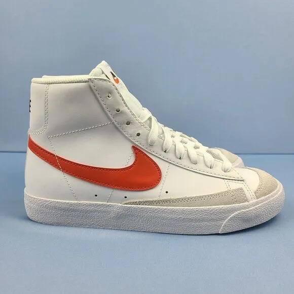 Nike Blazer Mid 77 GS Size 7Y Sneakers Shoes White Red Blue Habanero DA4086-117