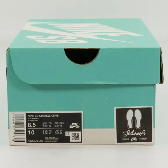 Nike Charge Canvas SB 'Black' CD6279-002 Skateboarding Multi Size