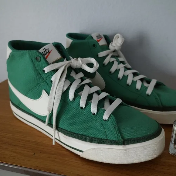 Nike Court Legacy Canvas Mid S50 Green And White Men’s Size 8, Pre Owned