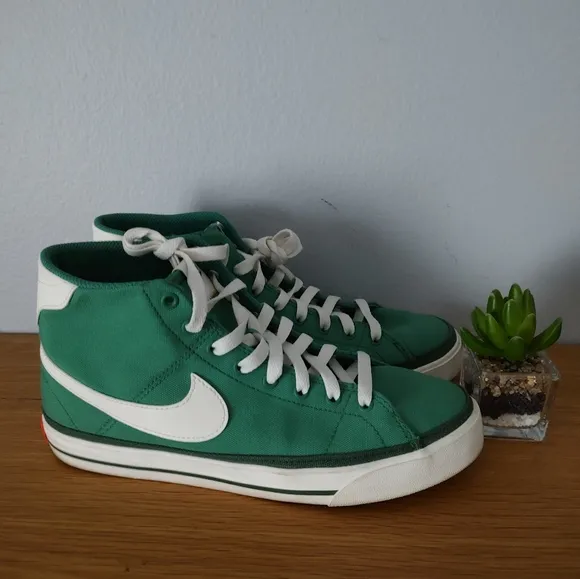 Nike Court Legacy Canvas Mid S50 Green And White Men’s Size 8, Pre Owned