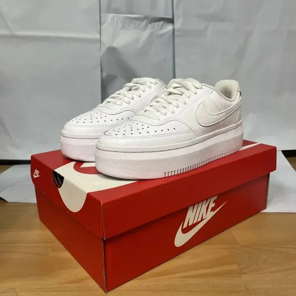 Nike Court Vision Alta DM0113-100 Sneaker Women's 8.5 White Leather Shoes BBS135