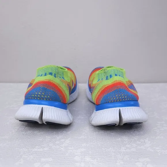 NIKE Flyknit Free 5.0 Men’s US 12.5 Rainbow Electric Green Athletic Shoes