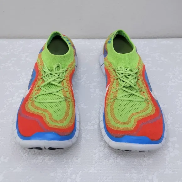 NIKE Flyknit Free 5.0 Men’s US 12.5 Rainbow Electric Green Athletic Shoes