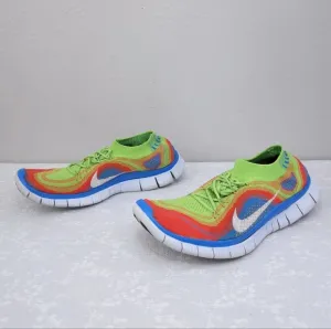 NIKE Flyknit Free 5.0 Men’s US 12.5 Rainbow Electric Green Athletic Shoes