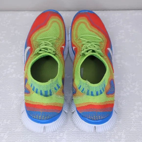 NIKE Flyknit Free 5.0 Men’s US 12.5 Rainbow Electric Green Athletic Shoes