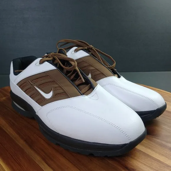 Nike Golf Shoes Mens Sz 10.5 W SP-4 Saddle Sports Performance White Brown NEW
