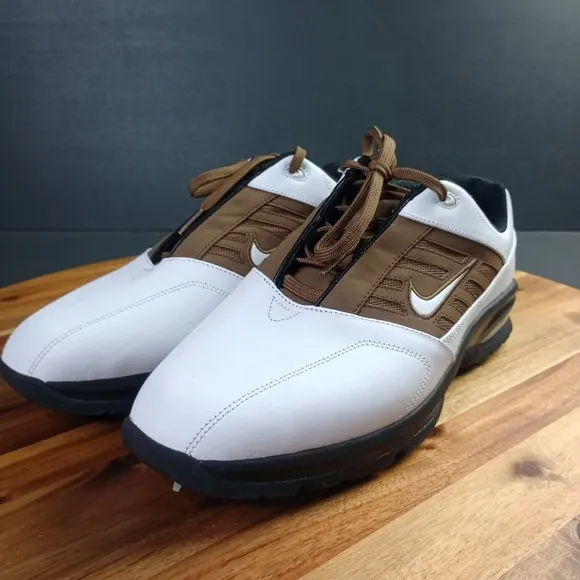 Nike Golf Shoes Mens Sz 10.5 W SP-4 Saddle Sports Performance White Brown NEW