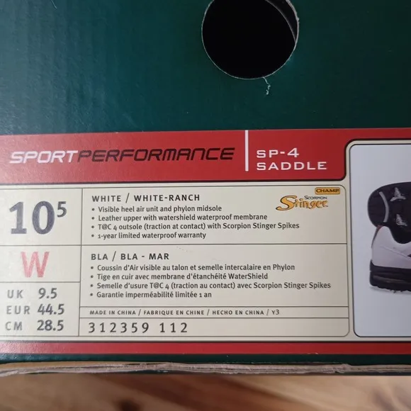 Nike Golf Shoes Mens Sz 10.5 W SP-4 Saddle Sports Performance White Brown NEW