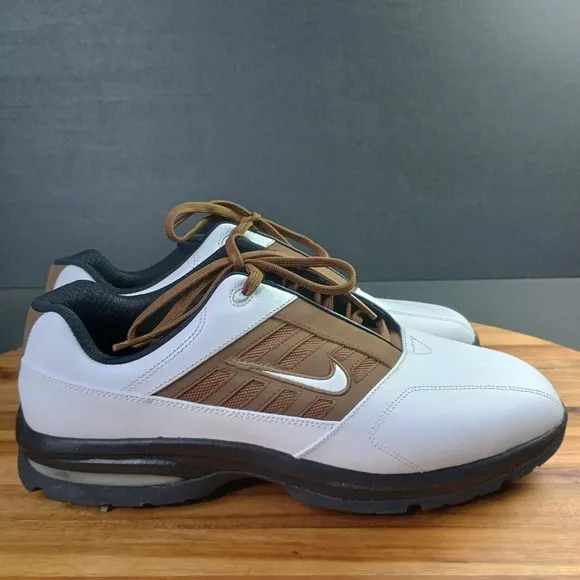Nike Golf Shoes Mens Sz 10.5 W SP-4 Saddle Sports Performance White Brown NEW