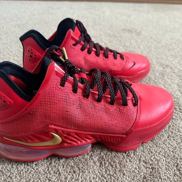Nike LeBron 19 Low University Red Crimson Basketball Shoes- Size 11