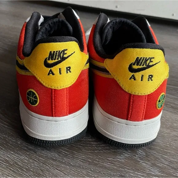 Nike Men's Air Force 1 Low Roswell Raygun Shoes, White/Black-Orange - Size 11.5