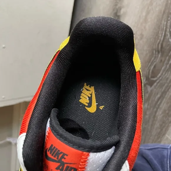 Nike Men's Air Force 1 Low Roswell Raygun Shoes, White/Black-Orange - Size 11.5
